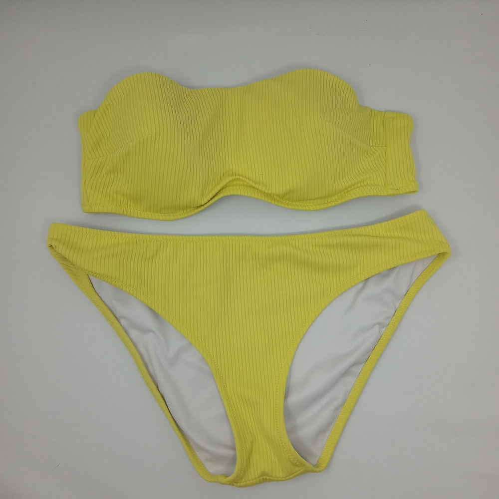 Shade & Shore Strapless Sunny Ribbed Bikini